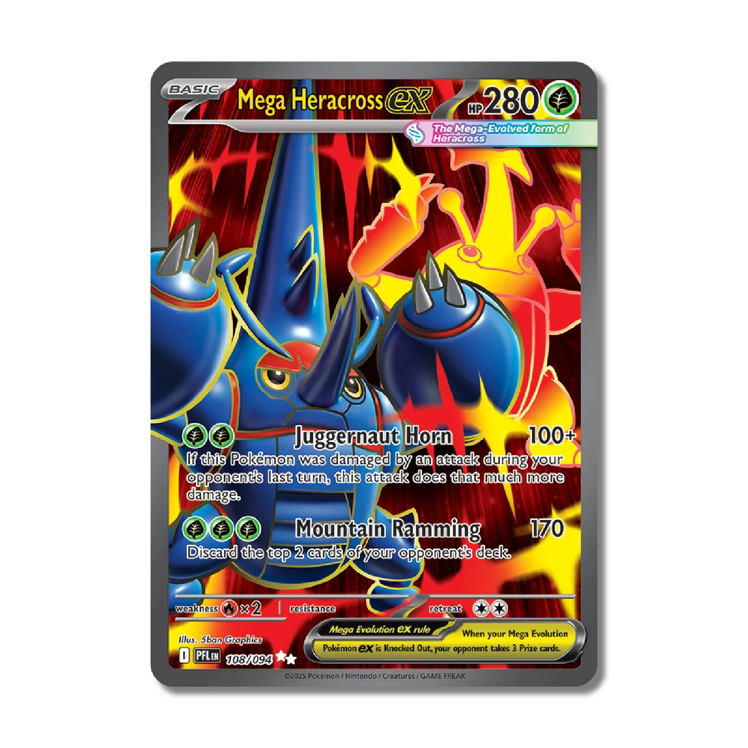 Mega Heracross ex #108 - Phantasmal Flames