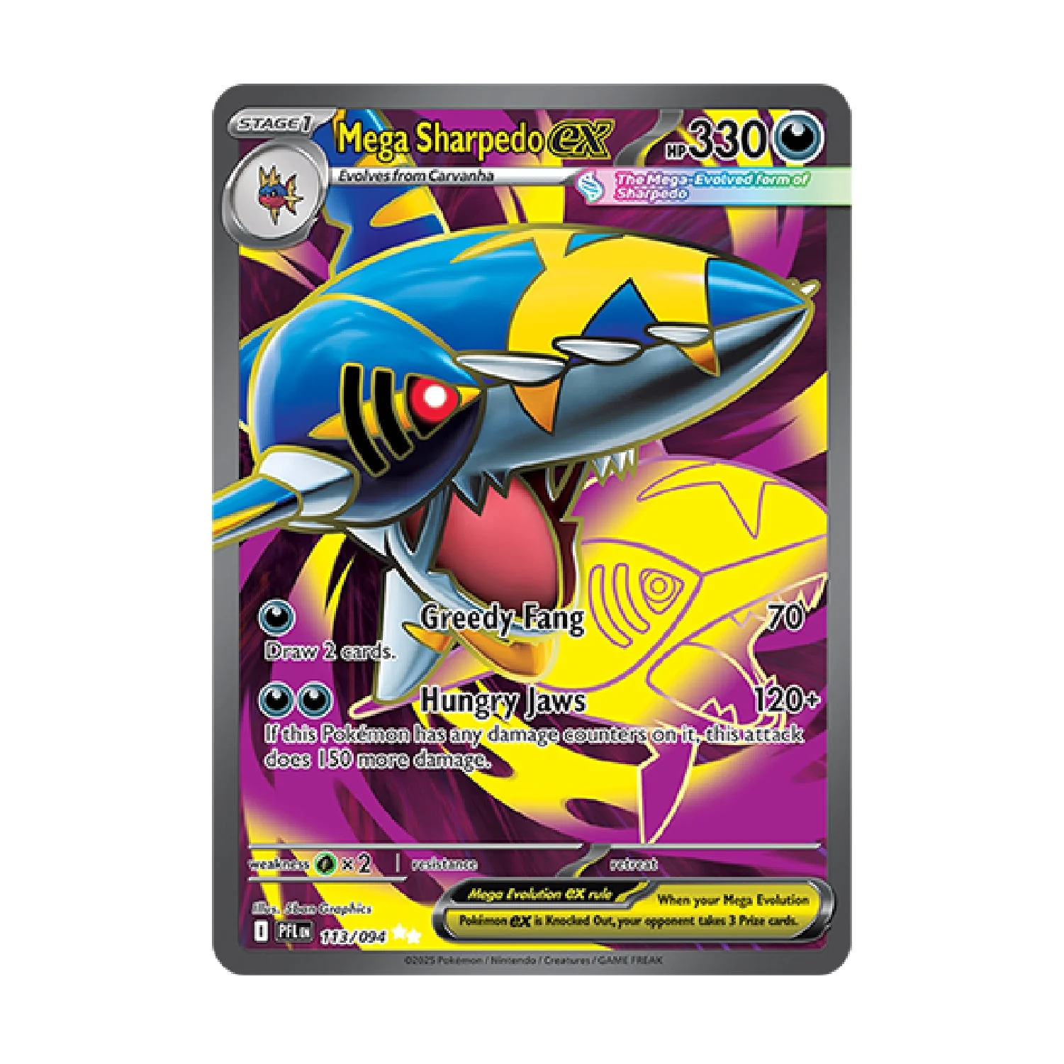 Mega Sharpedo ex #113 - Phantasmal Flames