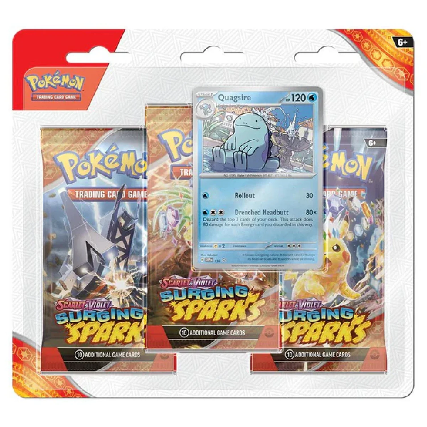 Pokemon TCG: Surging Sparks 3-Pack Blister (Quagsire Promo)