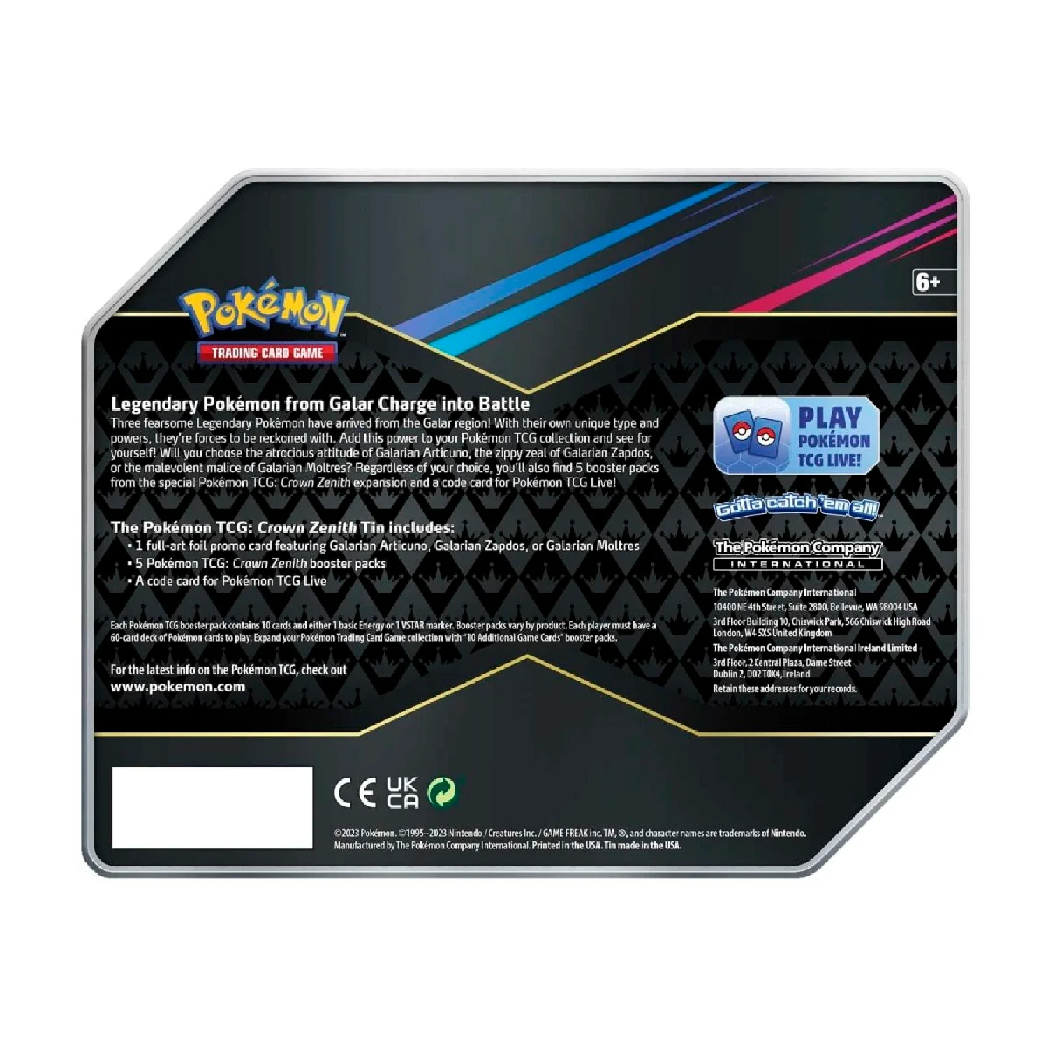 Pokemon TCG: Crown Zenith Galarain Tins - Image 3