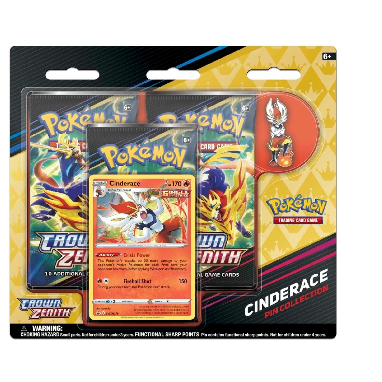 Pokemon TCG: Crown Zenith Pin Collection (Cinderace)