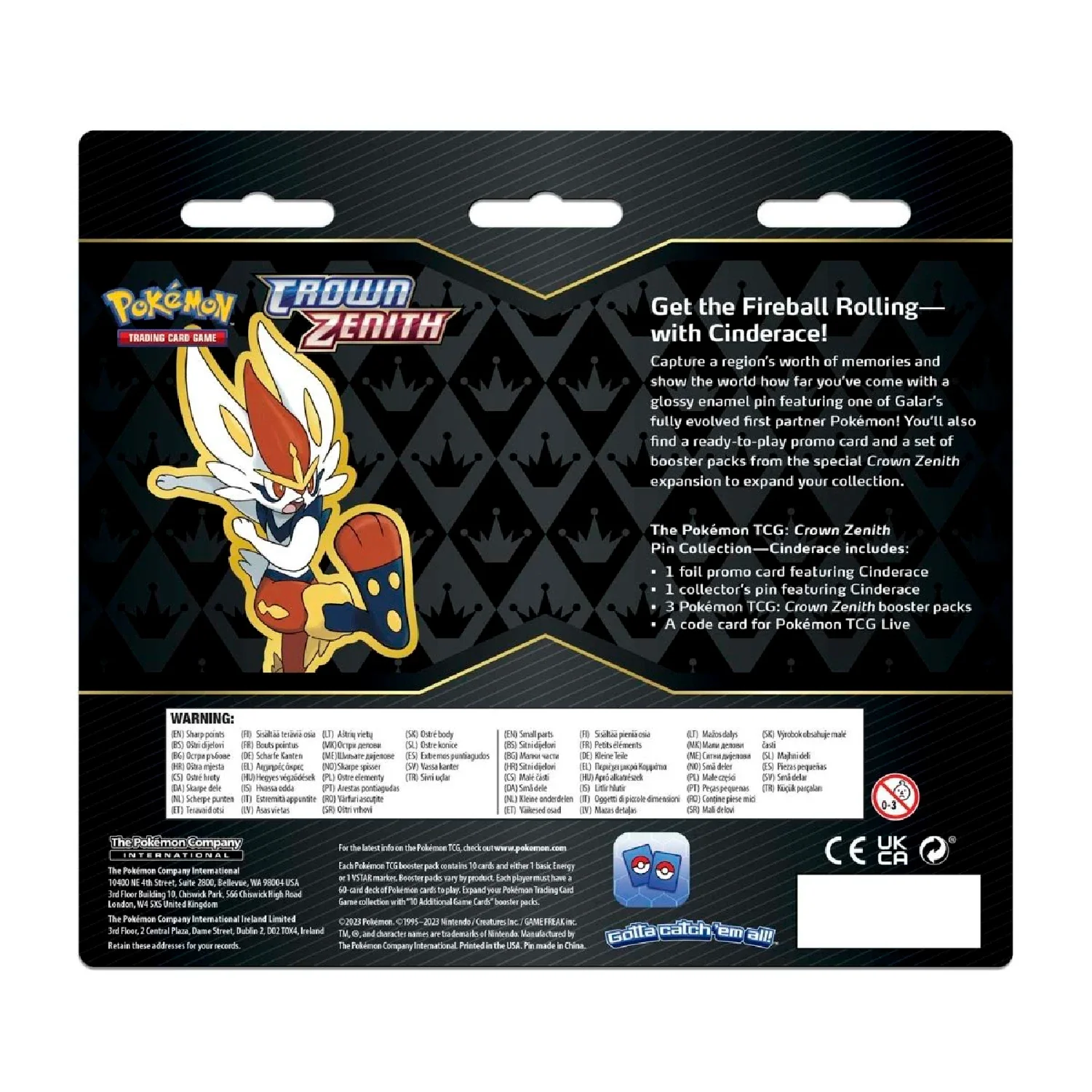Pokemon TCG: Crown Zenith Pin Collection (Cinderace) - Image 2