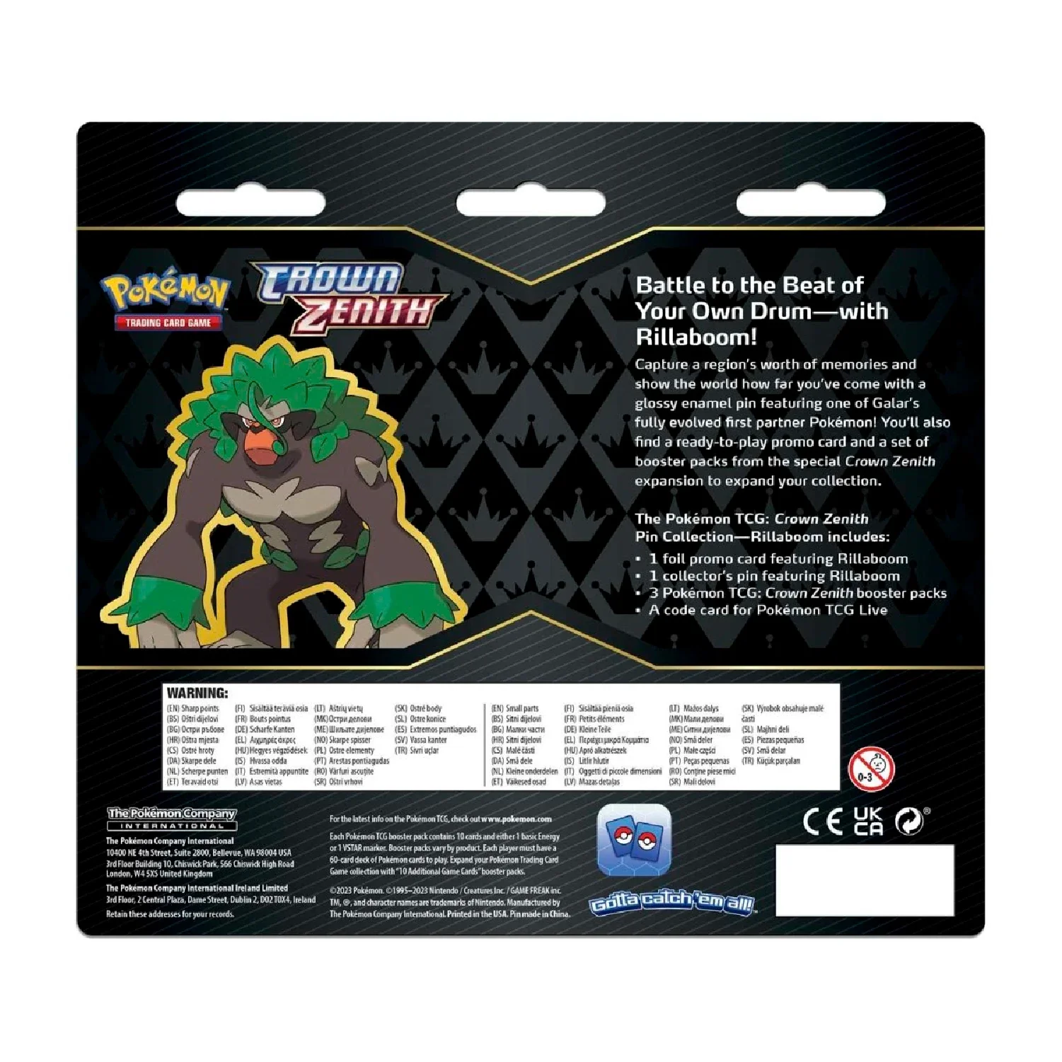 Pokemon TCG: Crown Zenith Pin Collection (Rillaboom) - Image 3