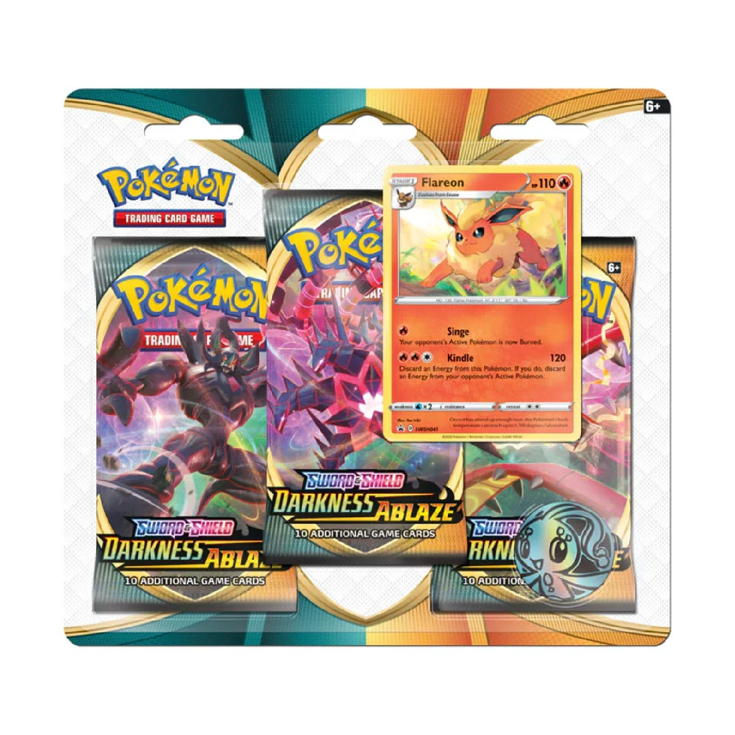Pokemon TCG: Darkness Ablaze 3 Pack Blister Flareon