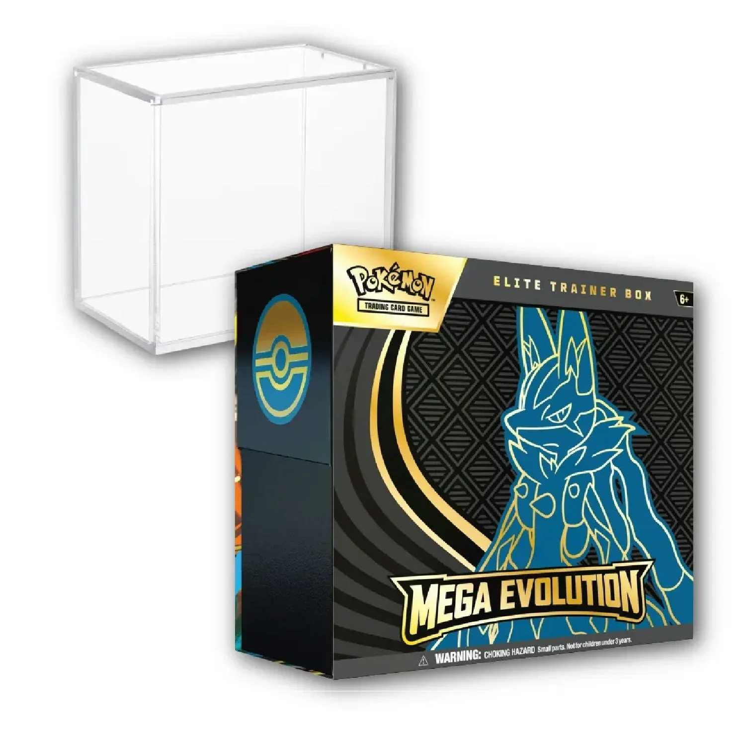 Pokemon TCG: Mega Evolution - Elite Trainer Box (Lucario) + Acrylic Display Case Bundle