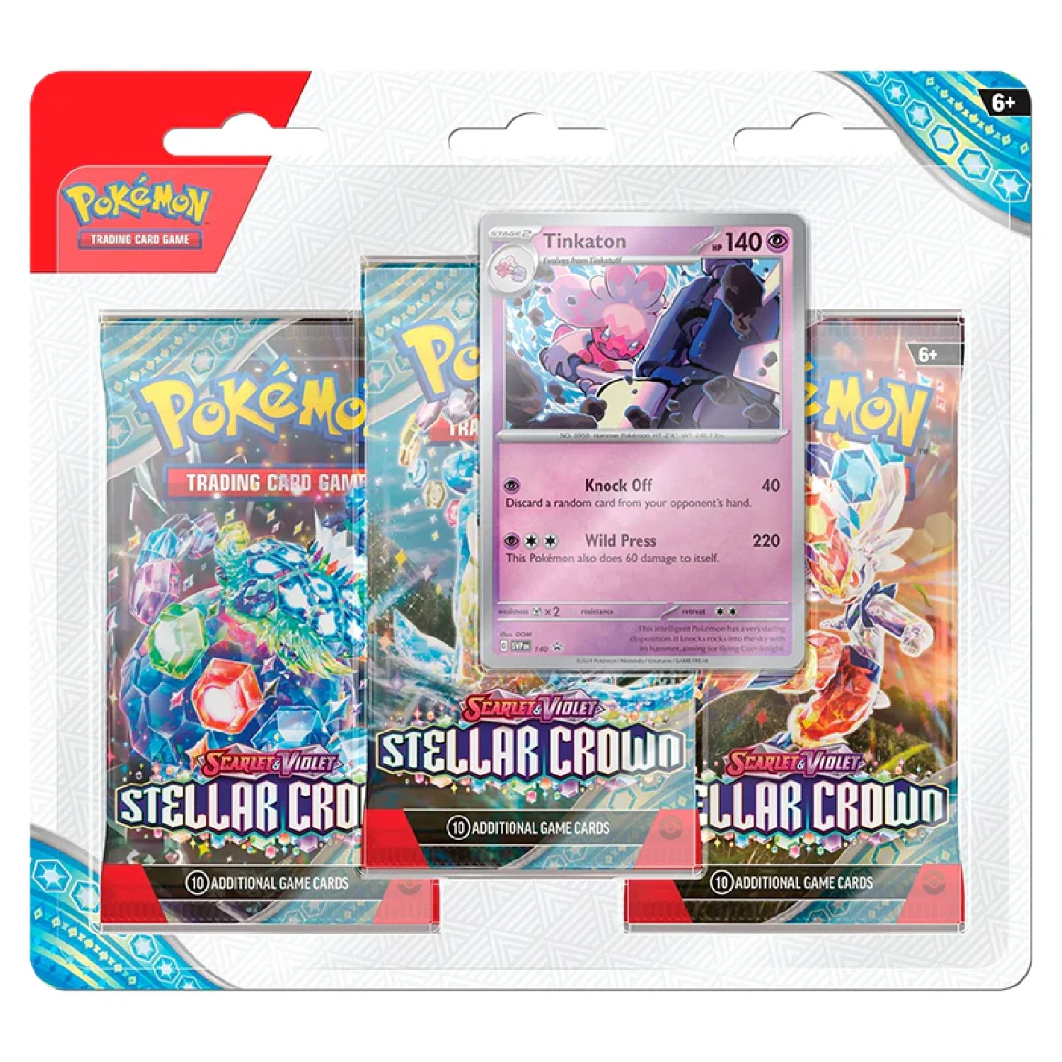 Pokemon TCG: Stellar Crown - 3 Pack Blister - Tinkaton