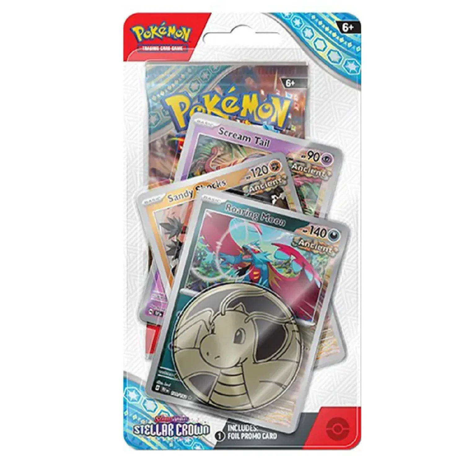 Pokemon TCG: Stellar Crown - Premium Checklane Blister - Roaring Moon